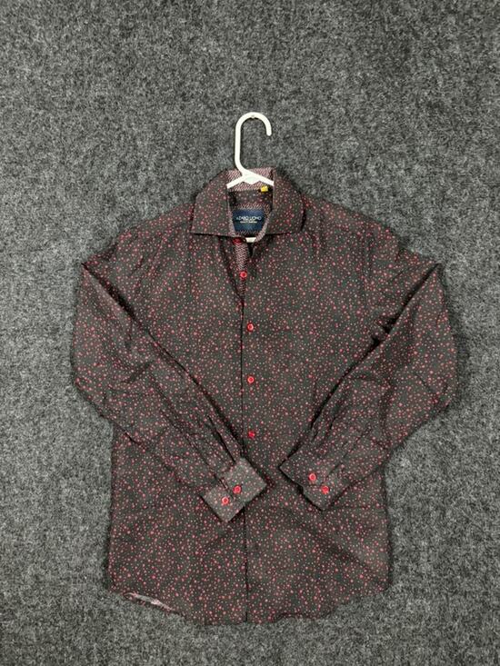 Azaro Uomo Other - Azaro Uomo Mens Small Black Red Floral Long Sleeve Button Front Shirt